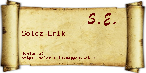 Solcz Erik névjegykártya